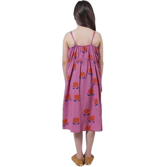 Bobo Choses Girls Chocolate Flowers All Over Woven Dress 10-11 Pink Sundress - Picture 8 of 8